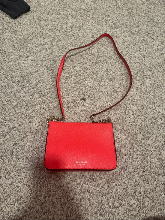 kate spade Handbags - kate spade Red Leather Crossbody with Gold Chain Trim